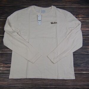 Urban Outfitters Iets Frans NEW Mens Medium Ivory Long Sleeve Tee T Shirt